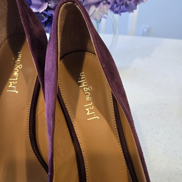 J. McLaughlin Burgundy Suede Women's Heels - Picture 10 of 11